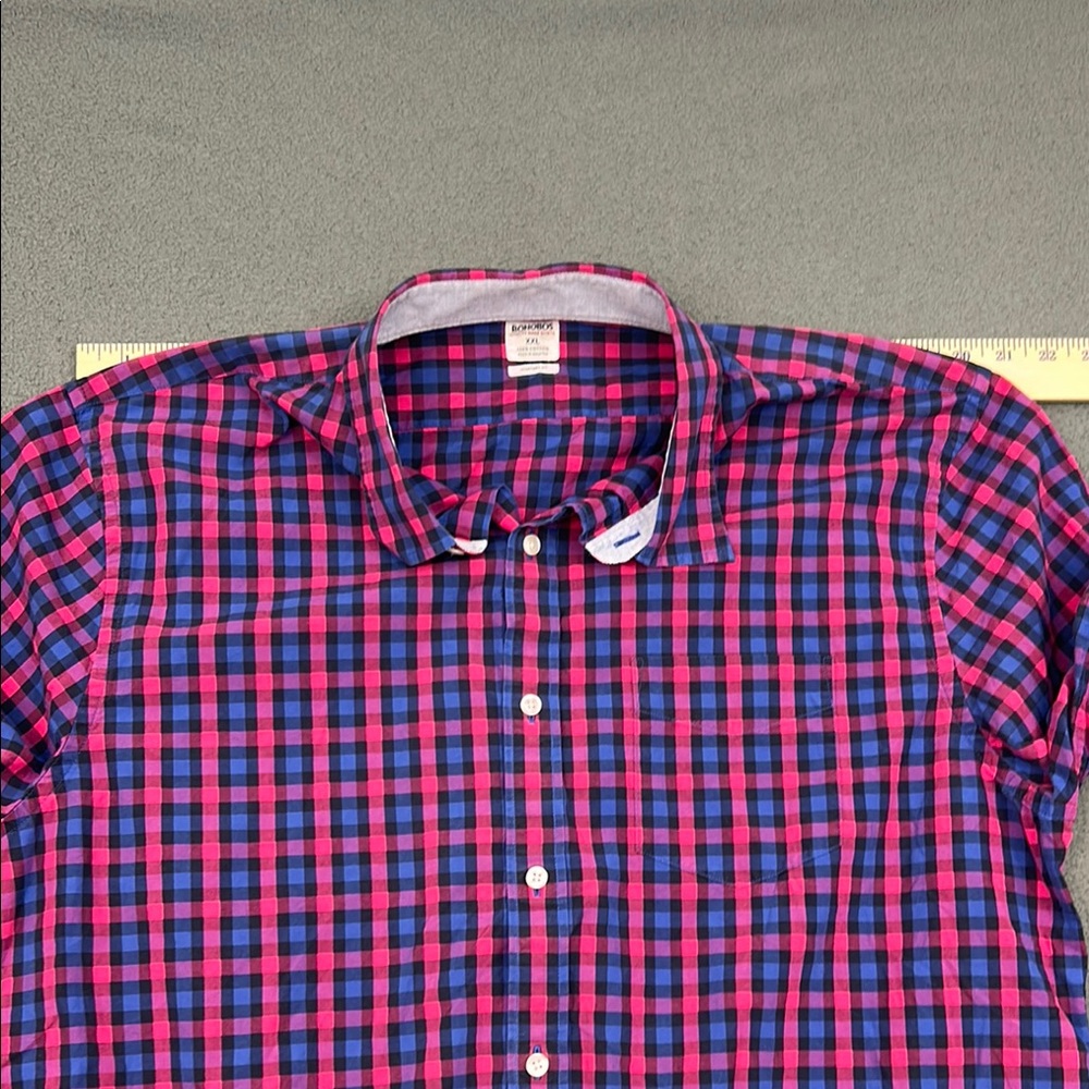 Bonobos Blue & Pink Gingham Check Shirt | Men's XXL - Picture 6 of 11